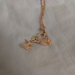 Heart earrings and necklace set
